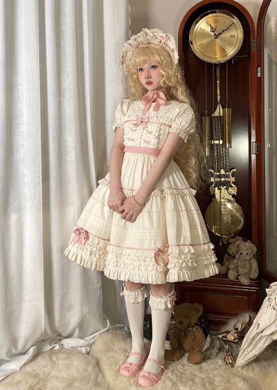 Seventh Puppet~Cream Waffle~Sweet Lolita Doll Sense Dress   