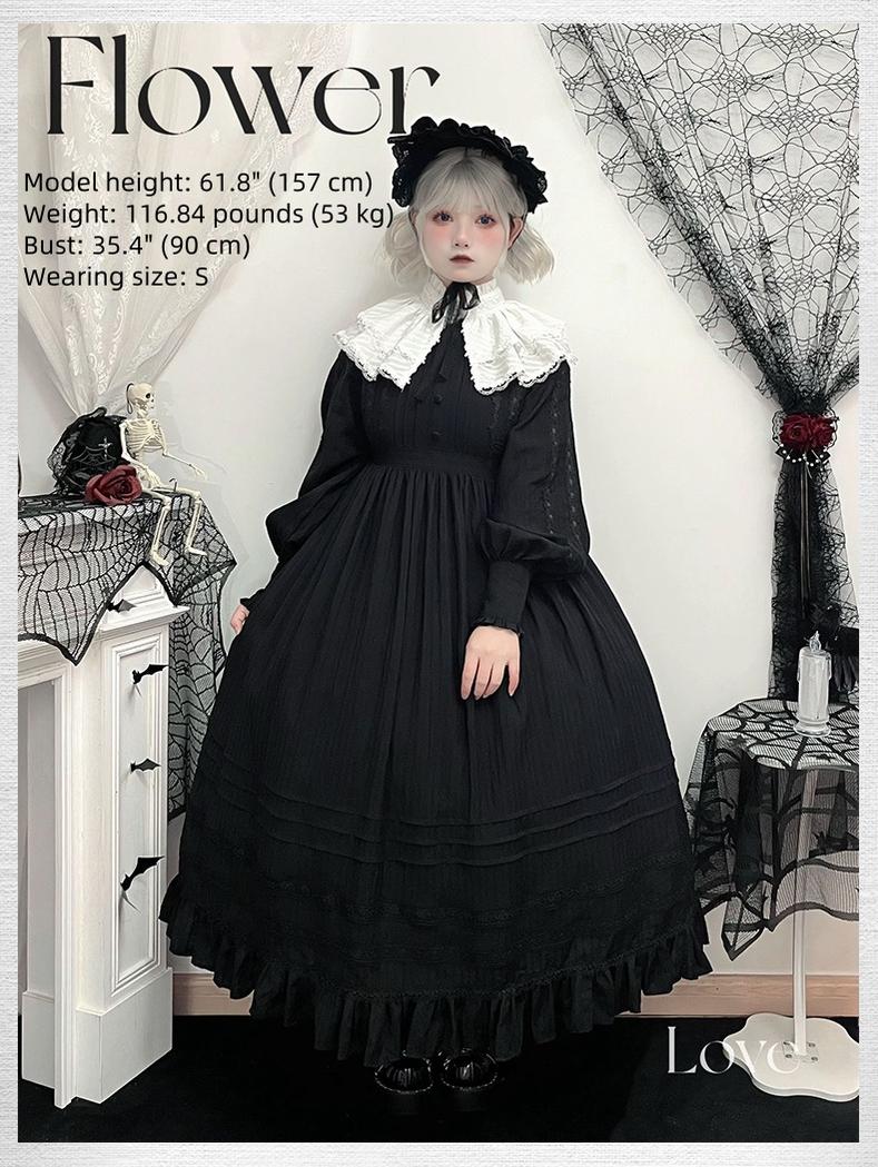 Sanshanjiu - A Quiet Place - Nun Style Gothic Lolita OP Dress