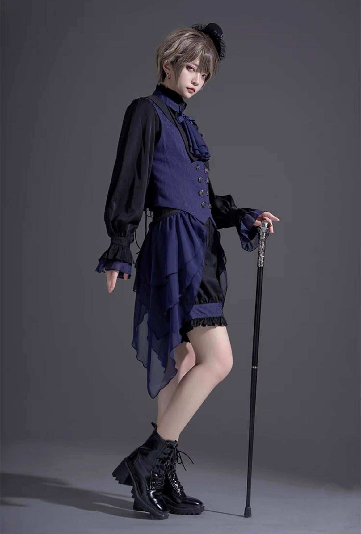 (BFM)CastleToo~Evil Twins~Ouji Lolita Dress Lolita Vest Shirt Shorts Skirt Set