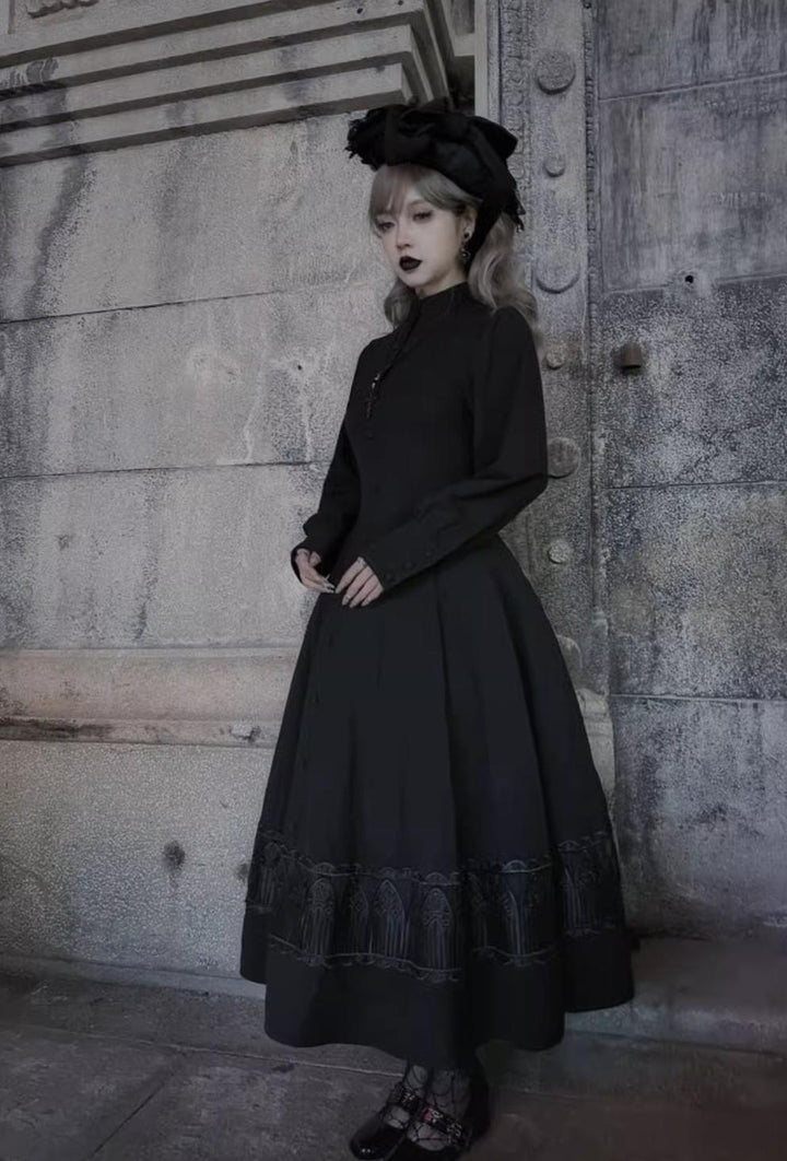 Susin Lolita~Normandy~Gothic Lolita Bust-Supporting JSK Nun Lolita OP Dress 41698:716762