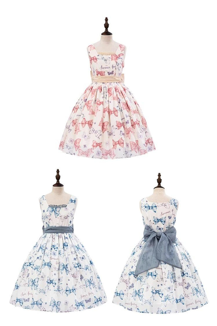 Summer Fairy~Eternal Garden~Sweet Lolita Dress Suit Elegant Open-Shoulder OP and JSK 42066:728880