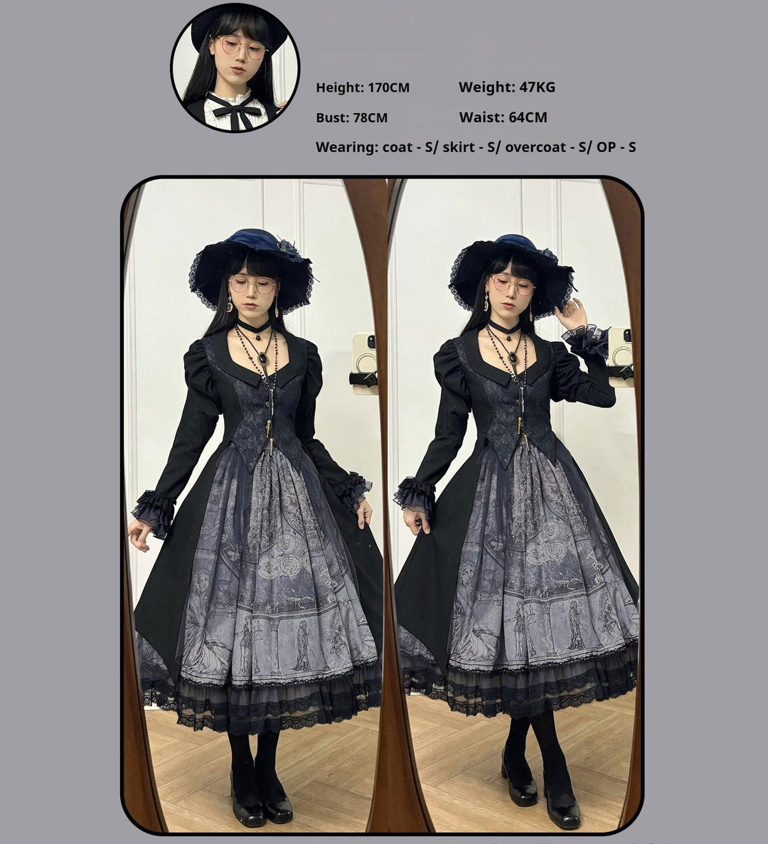 Susin Lolita~Star Disk~Gothic Lolita Dress Elegant OP Dress and Coat