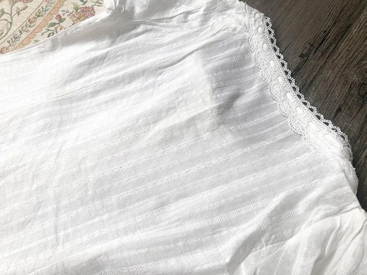 Dawn and Morning~White Elegant Lolita Shirt French Style Lolita Innerwear   