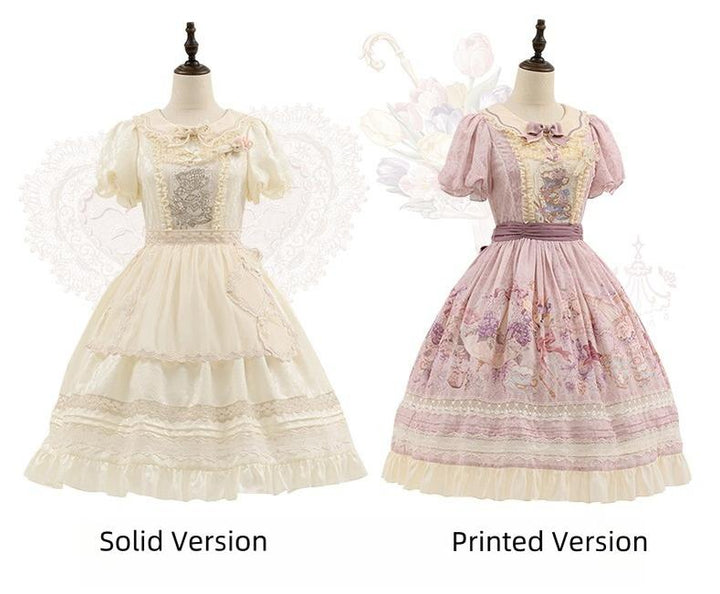 Urtto~Rain Melody~Classic Lolita Dress Set JSK OP and Accessory