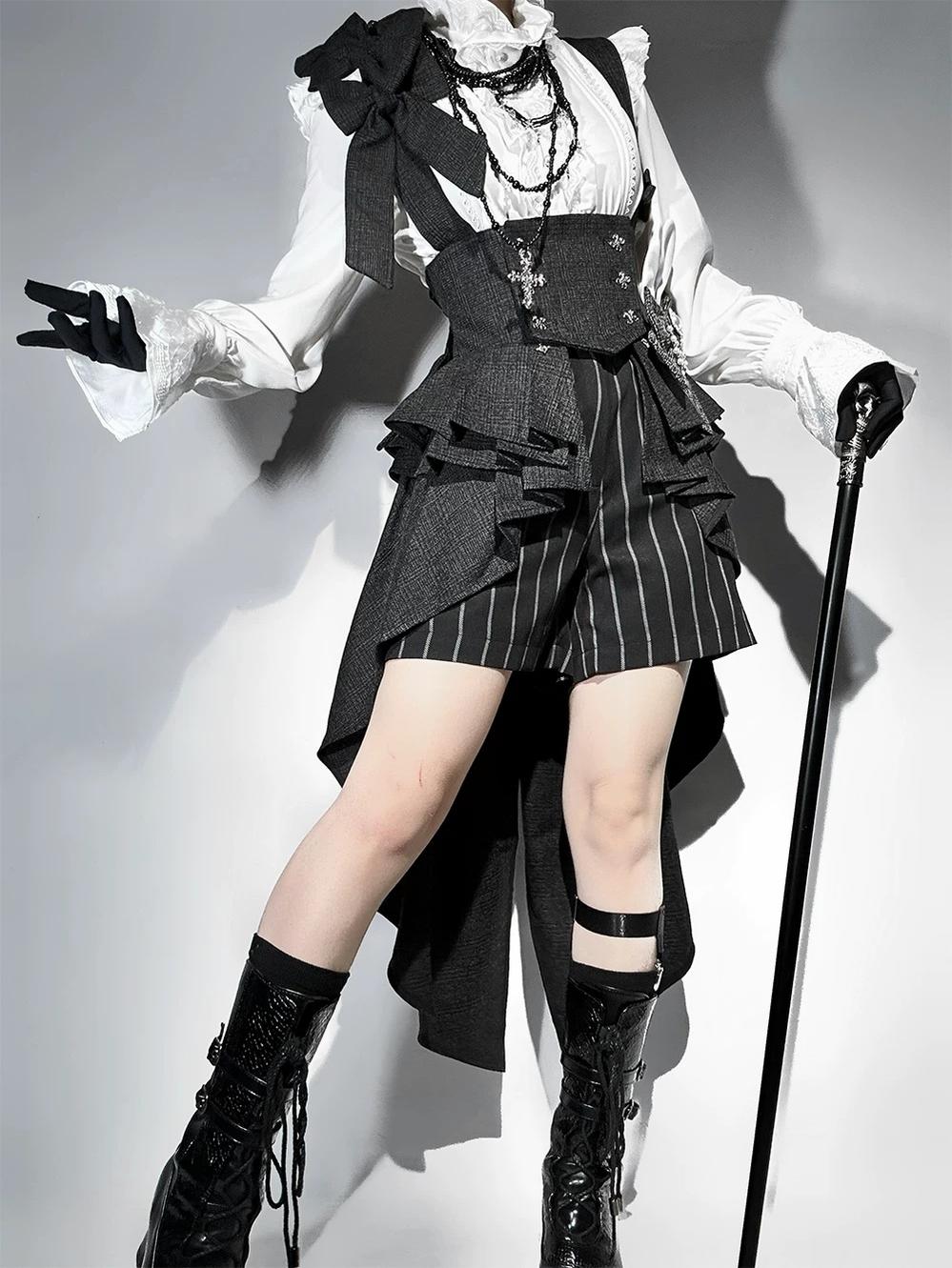 Rabbit Theater - Ouji Lolita Blouse and Waistband Set, Suspender-style 45982:870579