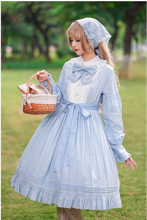 Chess Story~Vintage Lolita Long Sleeve OP Dress   