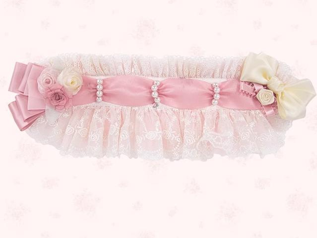 Mademoiselle Pearl~Rose Garden~Elegant Lolita Pink Headdress hairband  
