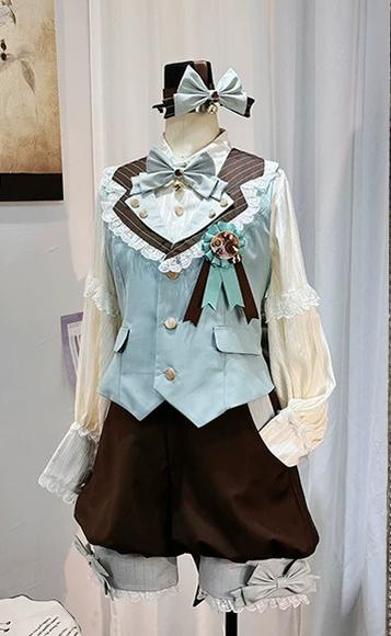 Candy Shop - Mint-chocolate Ouji Lolita Vest, Blouse and Shorts Outfit 45771:861886