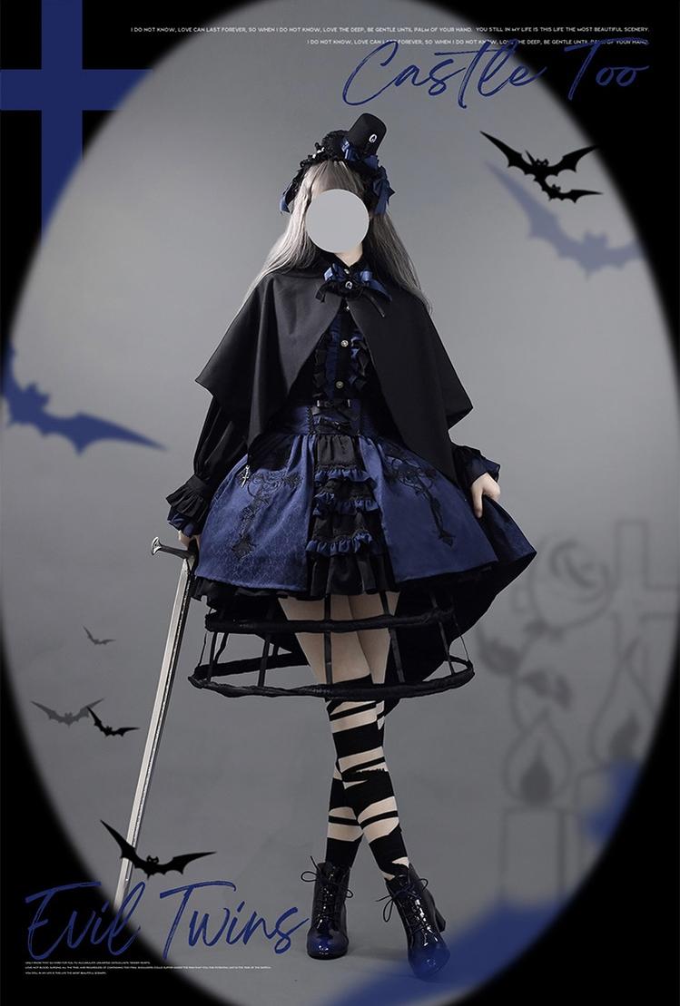 (BFM)CastleToo~Evil Twins~Ouji Lolita Dress Lolita Vest Shirt Shorts Skirt Set 32646:388698