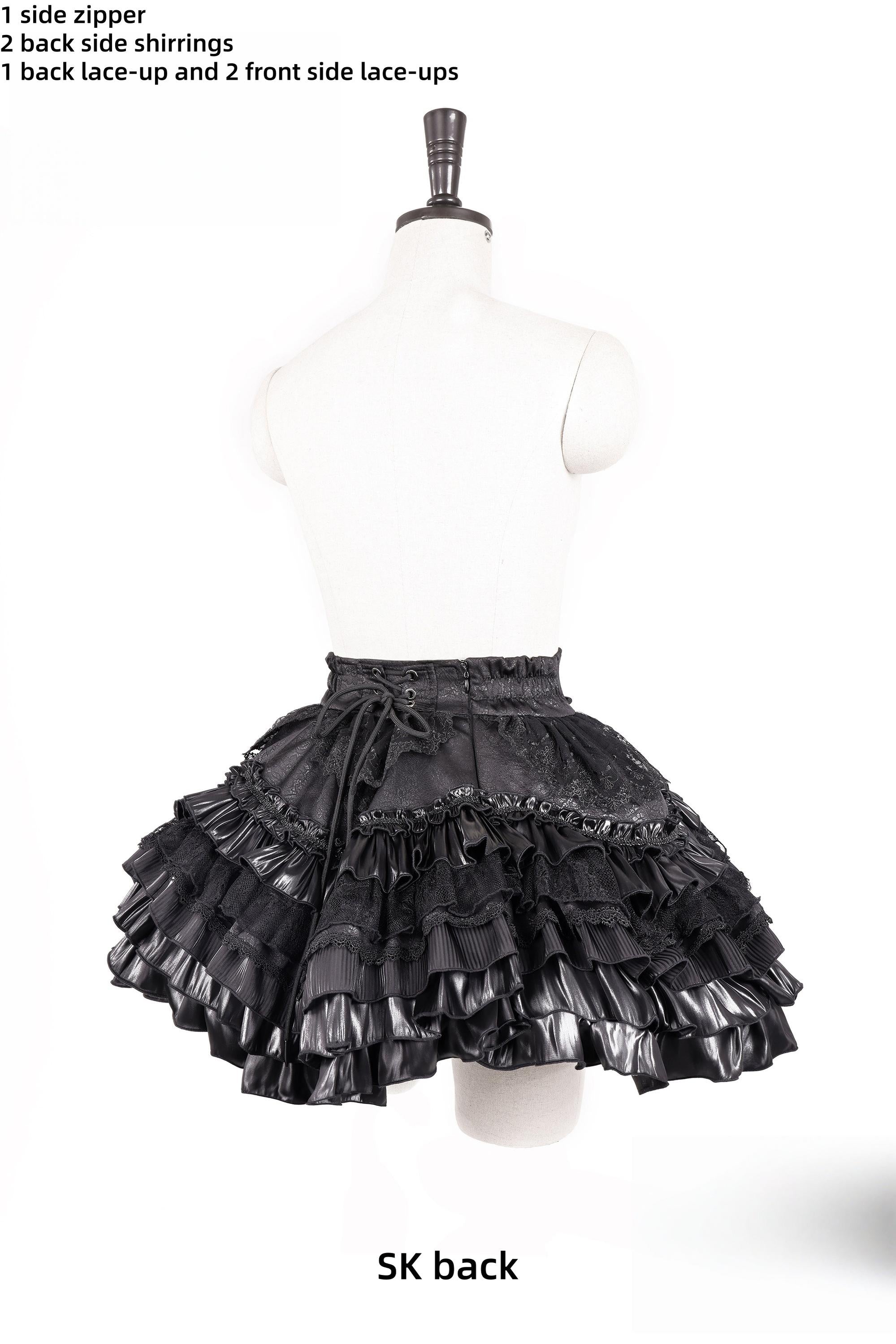 Holic - Gothic Lolita High-low Hem Vest, Tiered Hem Skirt 44877:824770