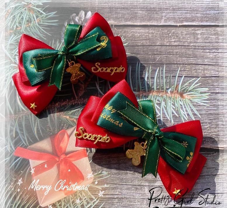 Pretty Girl Lolita~Sweet Lolita Headdress Christmas Lolita Accessories A pair of red side clips  