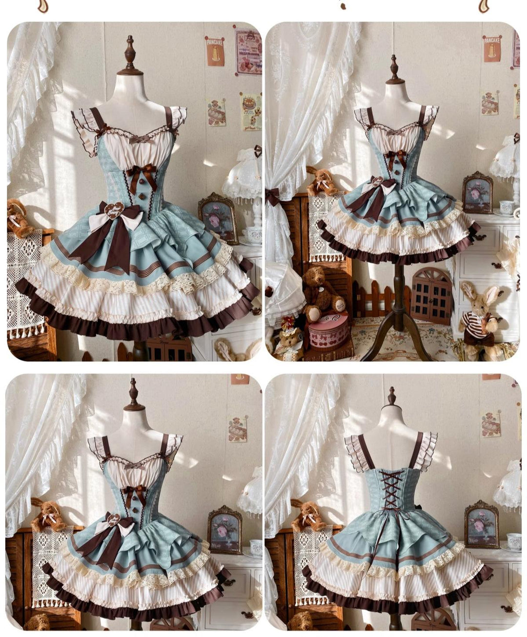 Hawthorn Berries~Thin Choco~Sweet Lolita Petite JSK Dress Puffy Mini SKirt KC