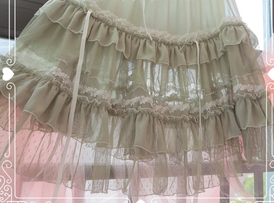 Mori Doll~Elegant Lolita Flounce Hemline Skirt Multicolors   