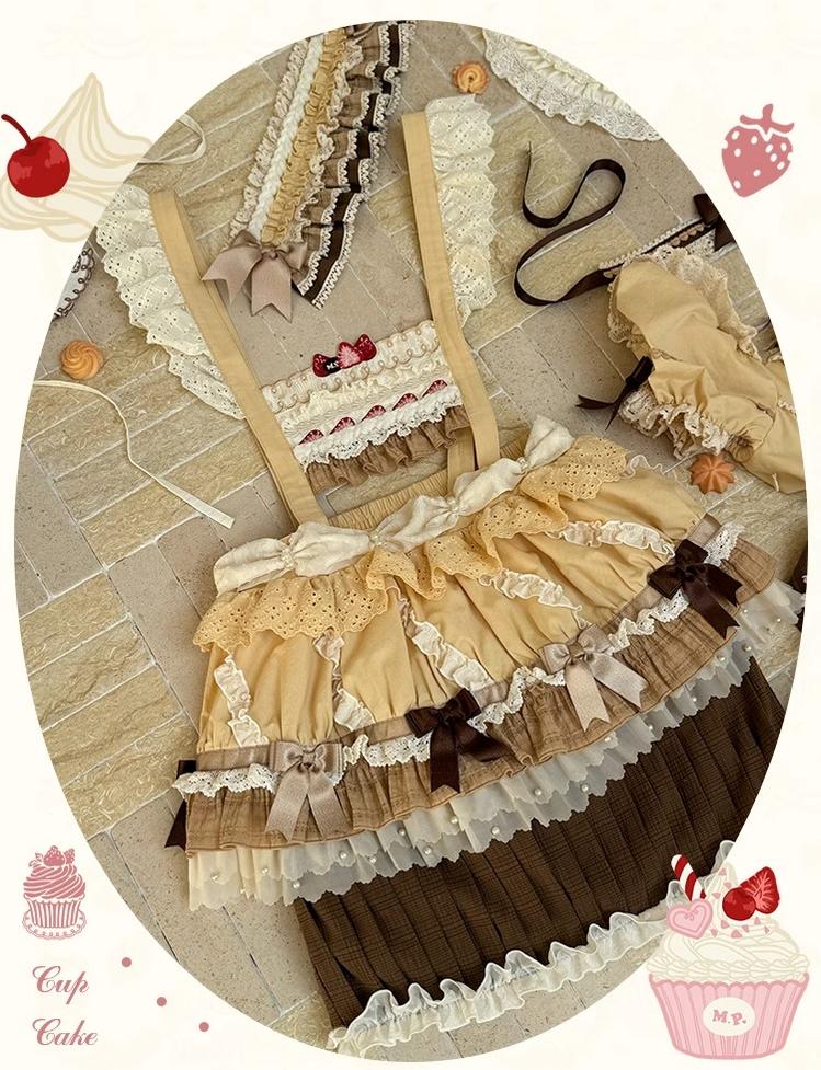 Mademoiselle Pearl~Cup Cake~Sweet Lolita OP Dress Kawaii Lolita JSK SK   