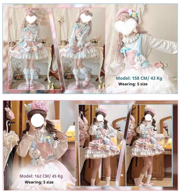 Mewroco~Lucky Star~Winter Sweet Lolita SK Kawaii Cat Ear Cape Suit 40052:650056