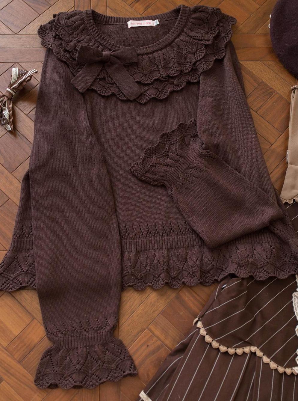 MIST - Nana - Sweet Lolita Sweater, Detachable Bow 44201:798381