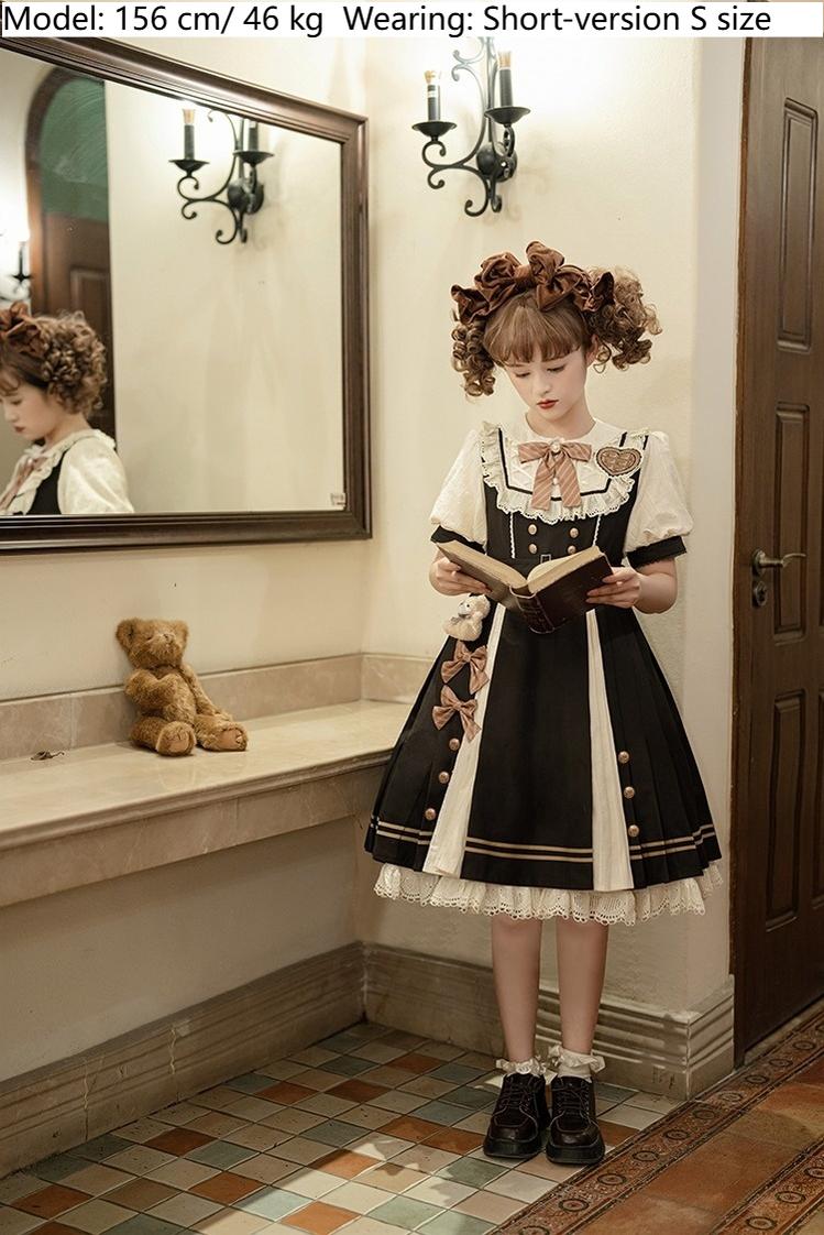 Letters from Unknown Star~Chocolate Workshop~Elegant Lolita OP Daily Short Sleeve Dress   