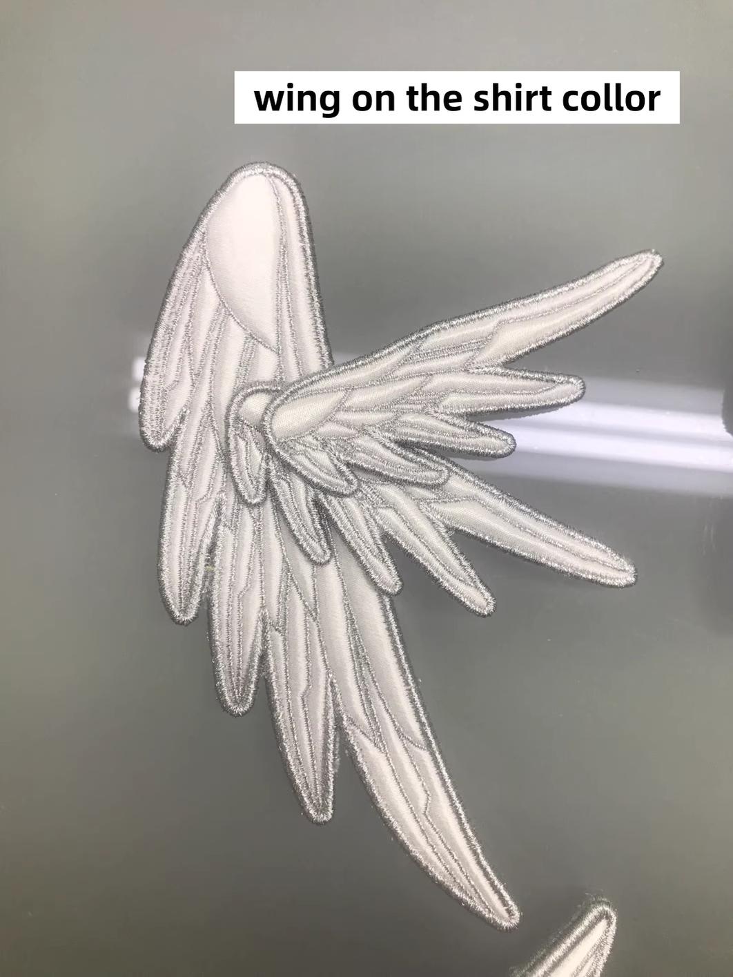 LustrE - Metallic Angel - Silver-white Punk Lolita JSK, Wing and Rhinestone Details 44276:801975