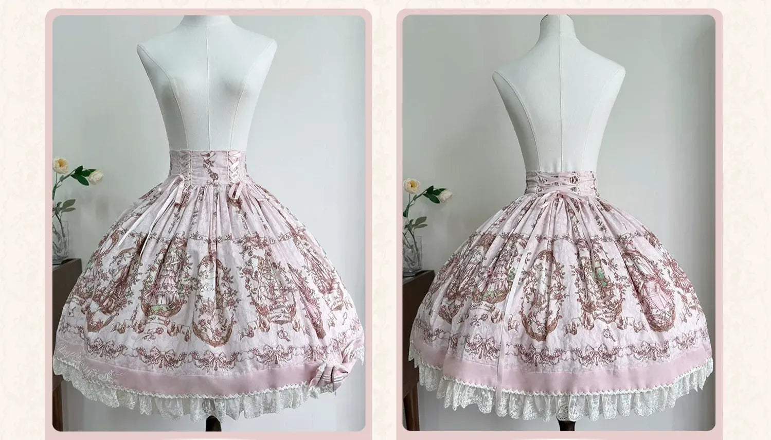 Sleeping Beauty - Doll-like Lolita Printed JSK Dress, Cotton Lining Vest Set (L M S XL) 45691:860262