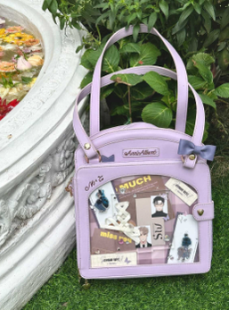 Morning Glory - Kawaii Lolita Checkered Itabag Multicolors purple-in stock