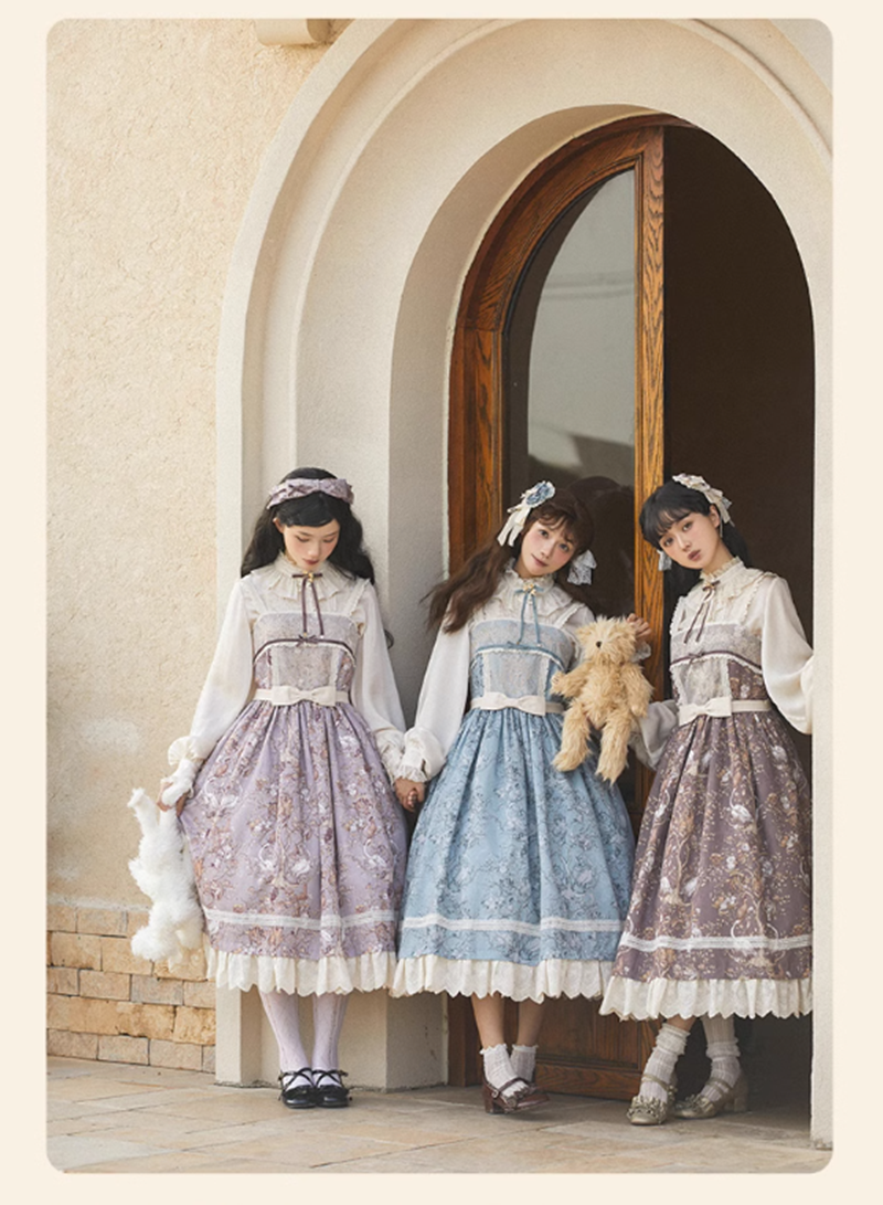 (Buyforme)NyaNya~ Lapland Forest~ Lolita Elegant Vintage Floral JSK OP Dress   