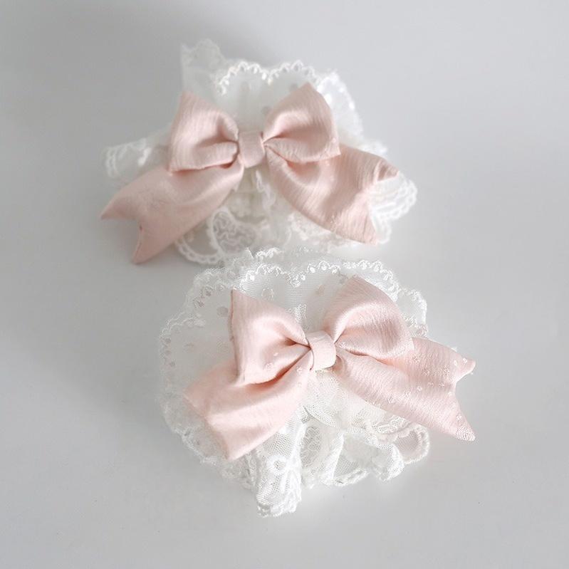 Xiaogui - Sweet Lolita Headwear Set BNT/Hat/Headband/Cuffs With Lace Cuffs/Pair