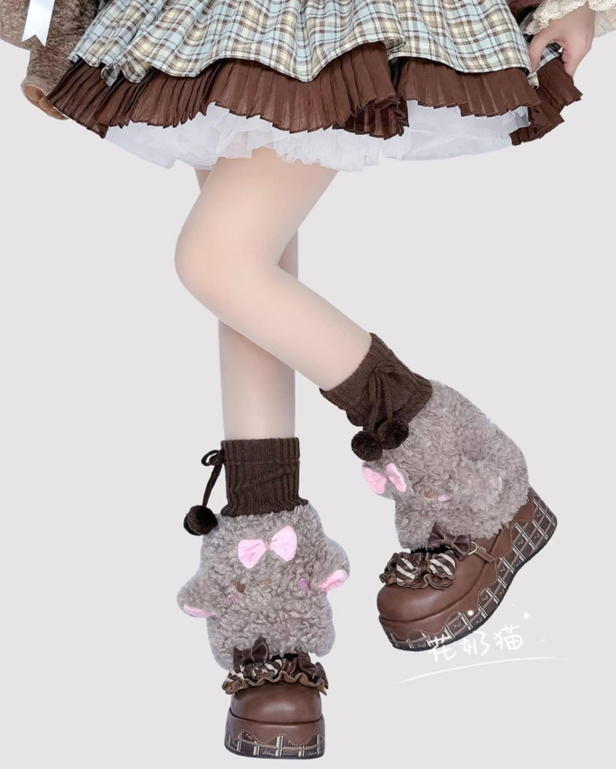 Winter Kawaii Lolita Leg Warmers, Lamb-shaped