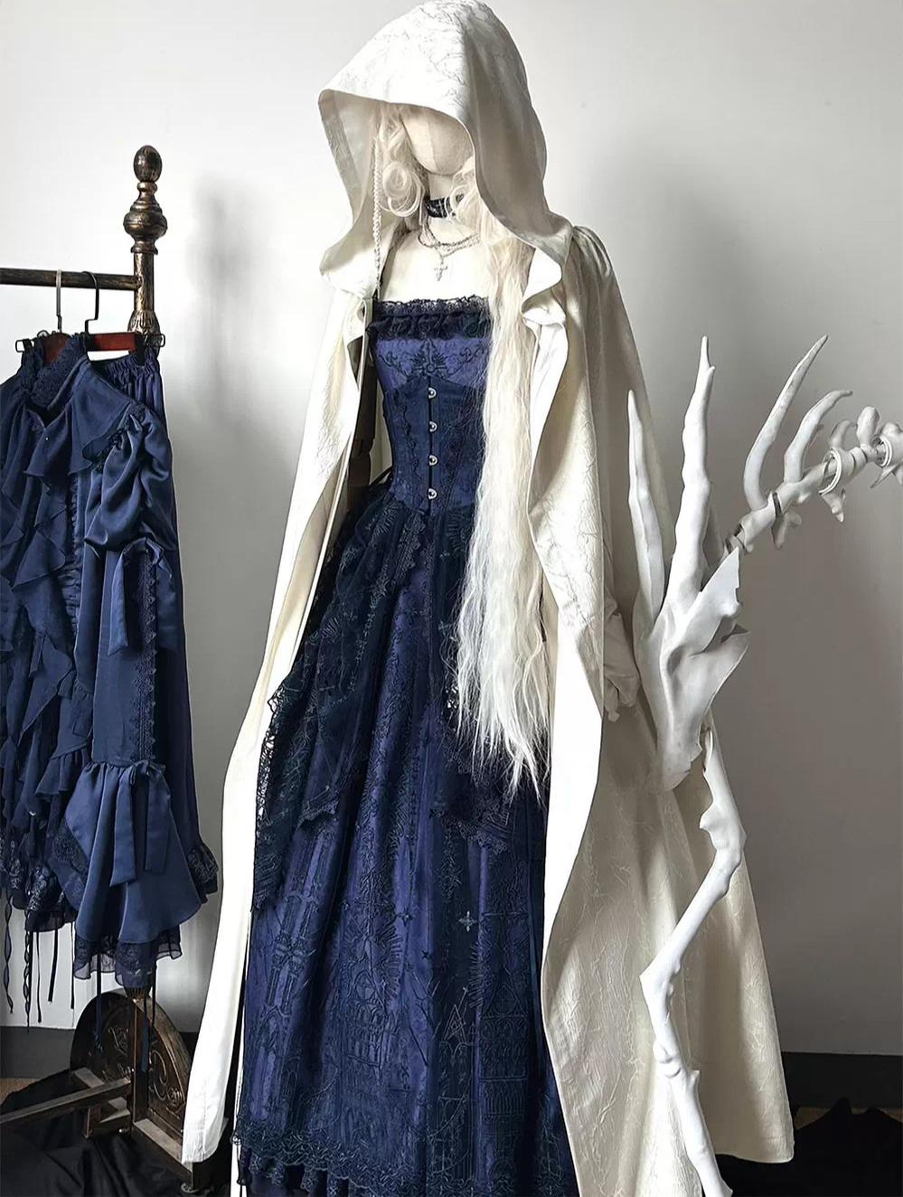 Dragon Bone Cemetery - Mesh Gothic Lolita Skirt, Boning Corset 44493:811344