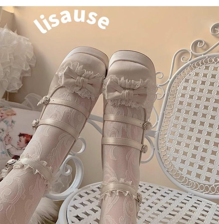 Pure Tea For Dream~Maiden Fairy Tale~Sweet Lolita Lace Shoes Thick Heel Platform Shoes 42089:729366