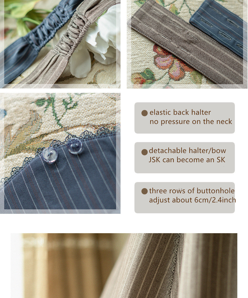 Forest Wardrobe - South of the Forest - Vintage Lolita Halter JSK Dress, French Style Blouse 44379:806086