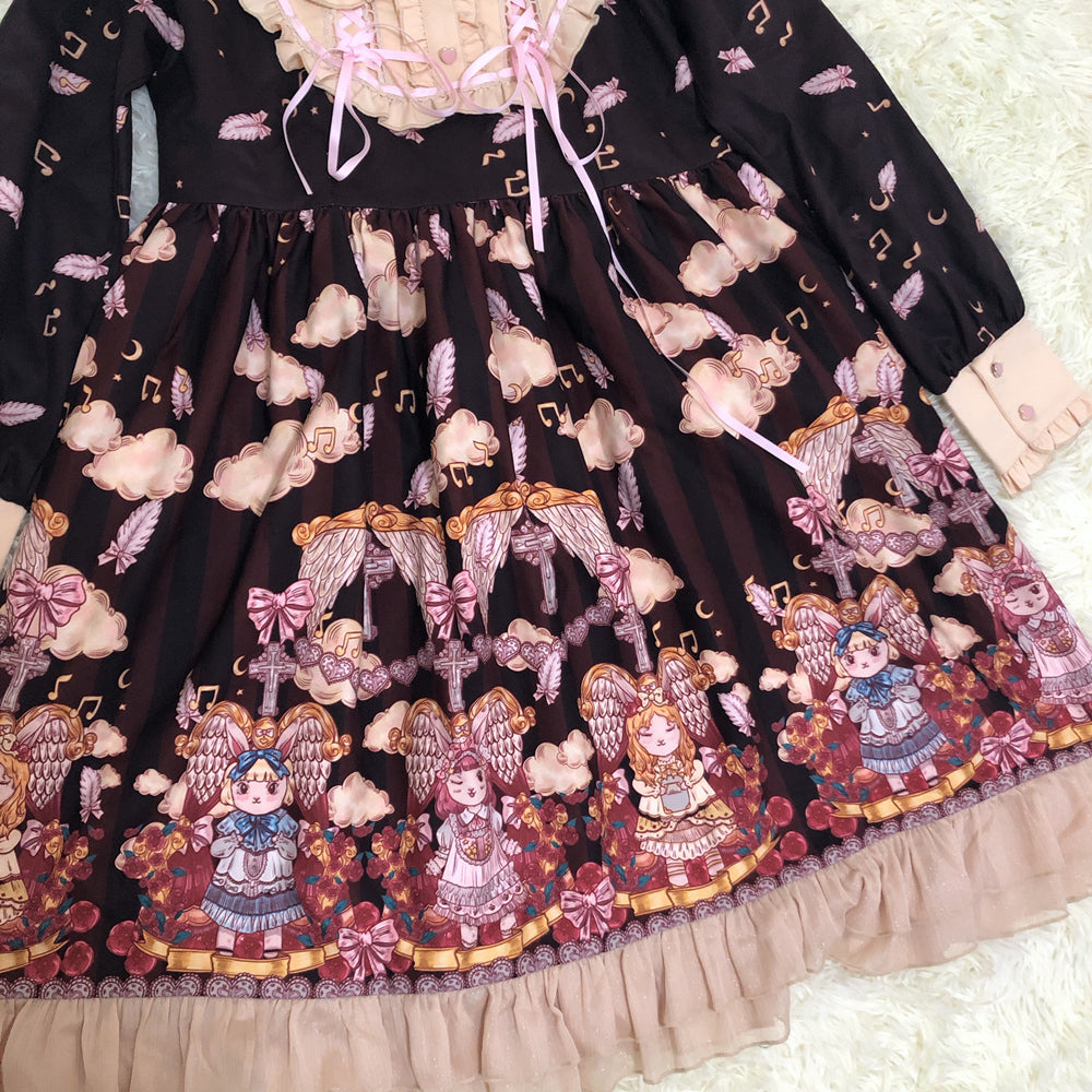 Niu Niu - Heavenly Movement - Plus Size Lolita OP Dress Vintage Long Sleeve