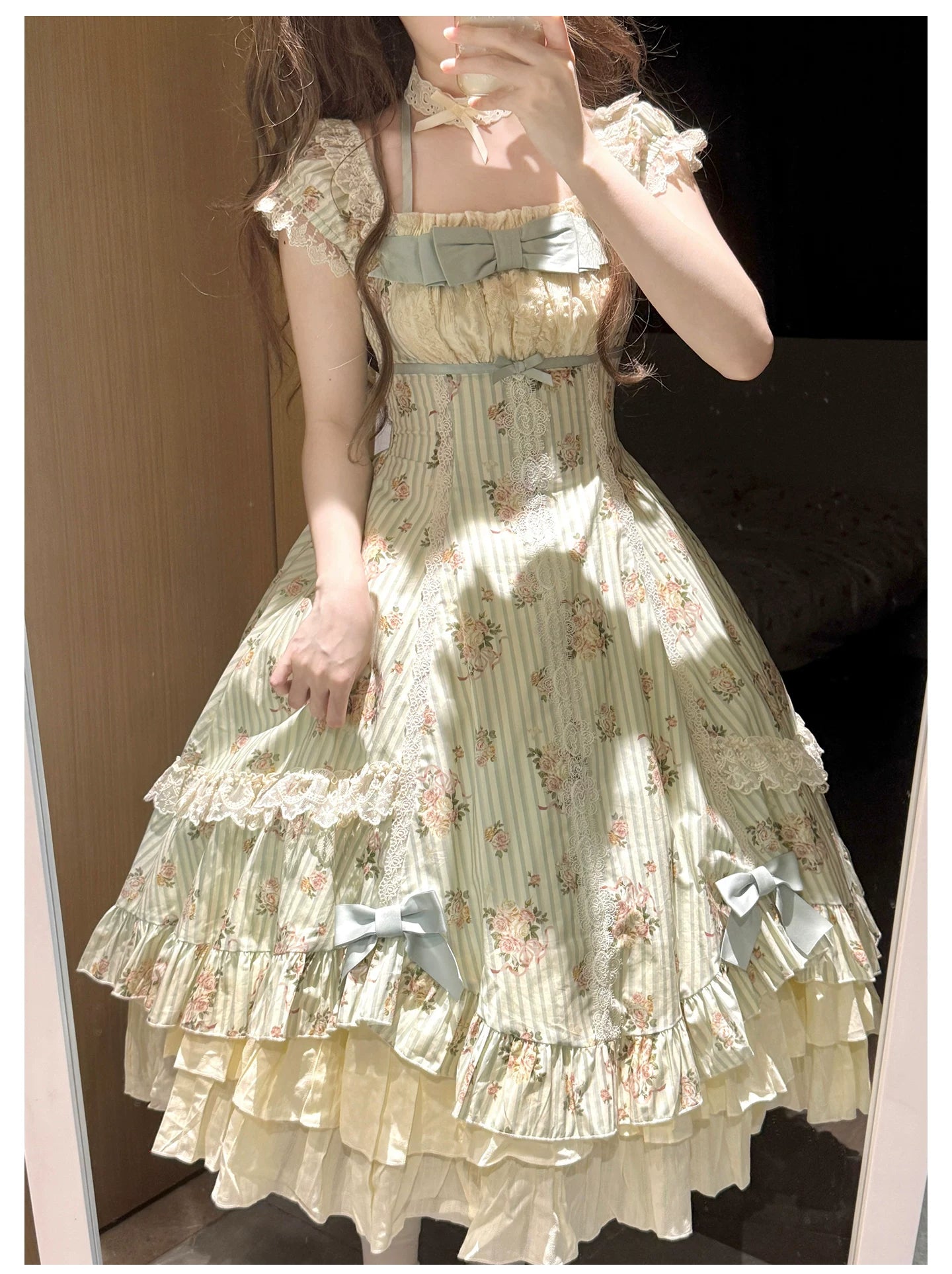 Meeting Austen - Cotton Classic Lolita Rose Printed OP Dress 45736:860005