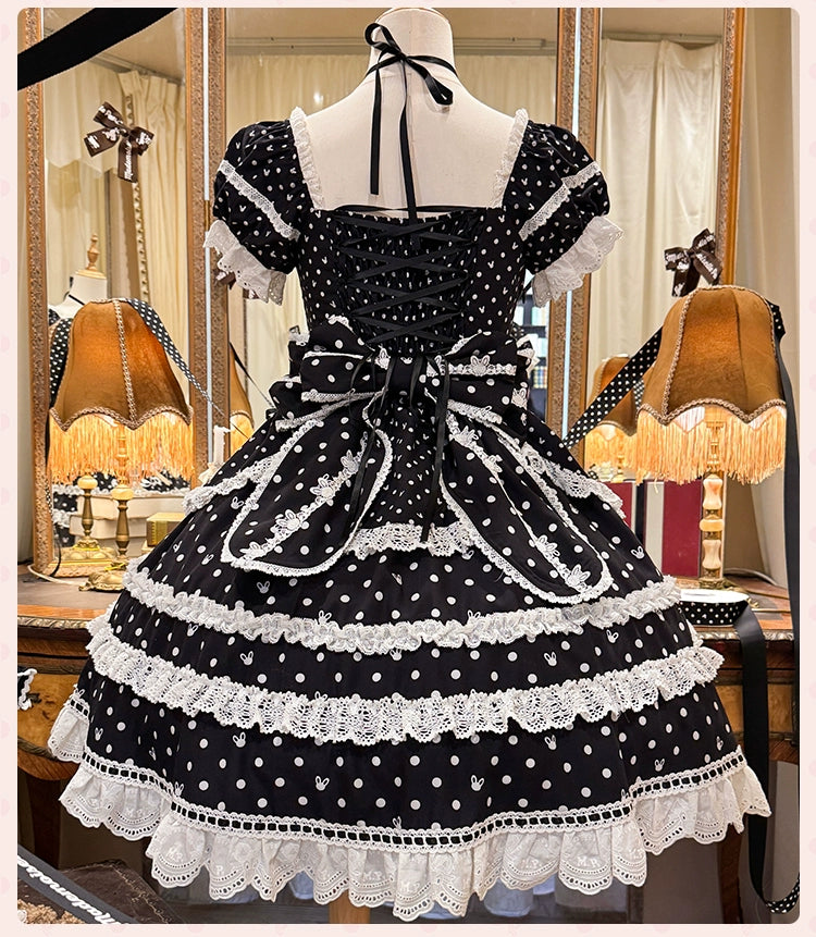Mademoiselle Pearl~Bow Rabbit~IP Collab Sweet Lolita OP in Multiple Styles 43054:763922