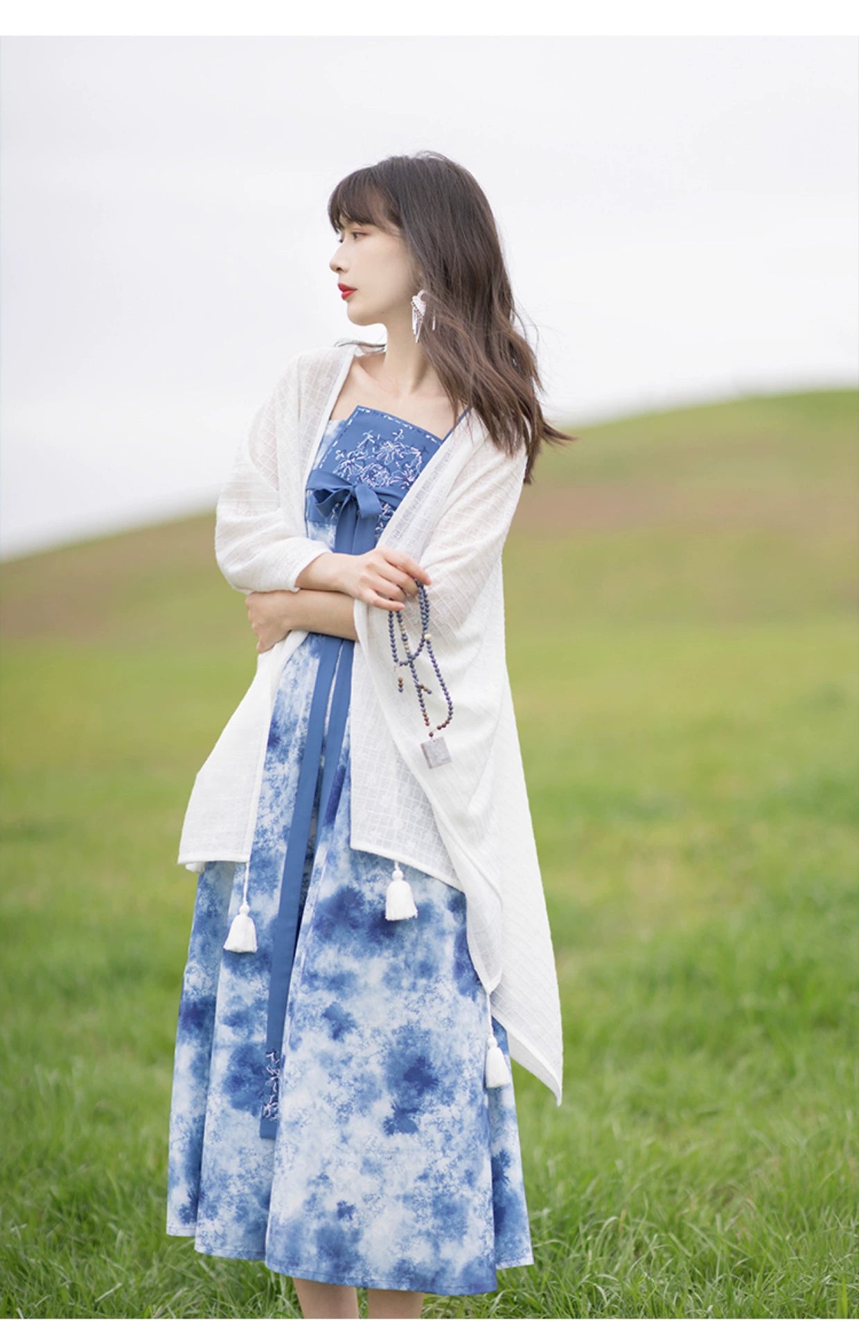 Chixia~Han Lolita Dress and Shawl Tie-dye Hanfu   