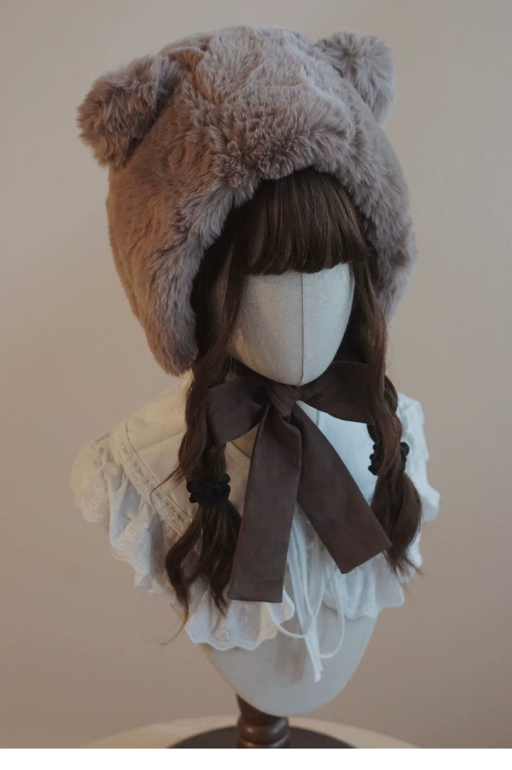 (BFM)Besozealous~Winter Lolita Hat Bear Ears Hooded Hat   