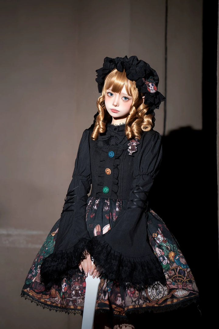 Frozen in time~Rabbit Kingdom~Gothic Lolita JSK Suit Printed Lolita Dress