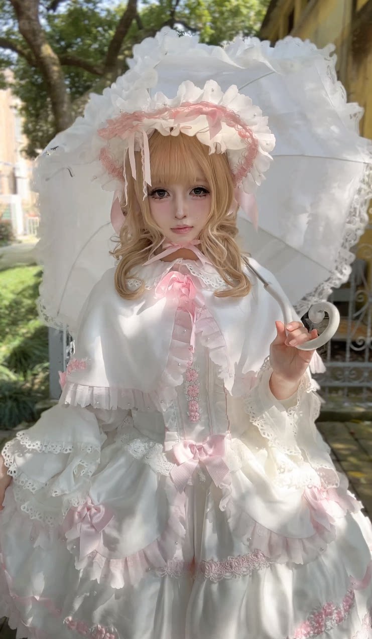 Charlotte Bouquet - Old School Lolita JSK Set, Embroidery & Bows 45093:835366