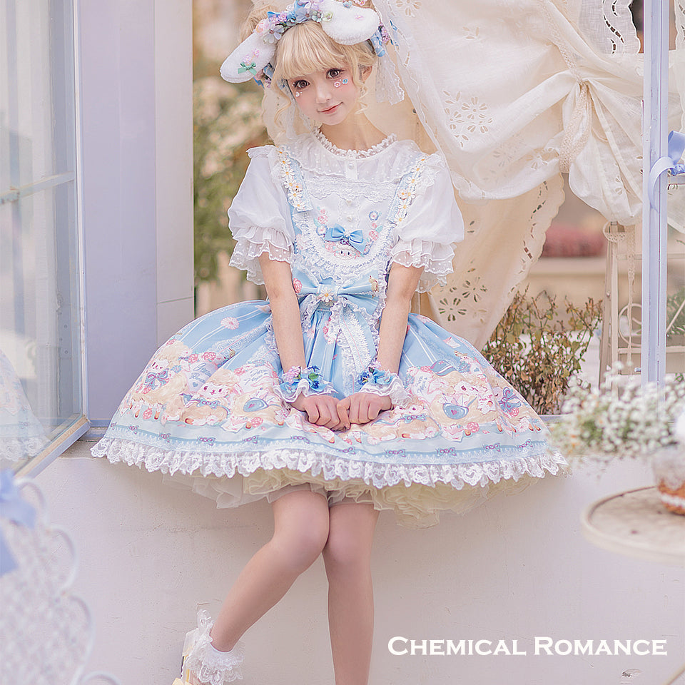 Chemical Romance~Lamb Postman~Sweet Lolita Printed Salopette   