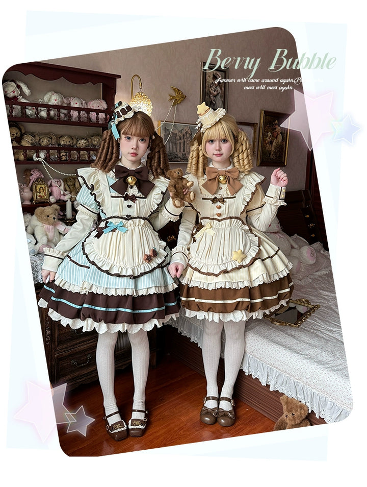 Sakurahime~Berry Bubble~Kawaii Lolita OP Tiered Ruffles Apron Lolita Dress