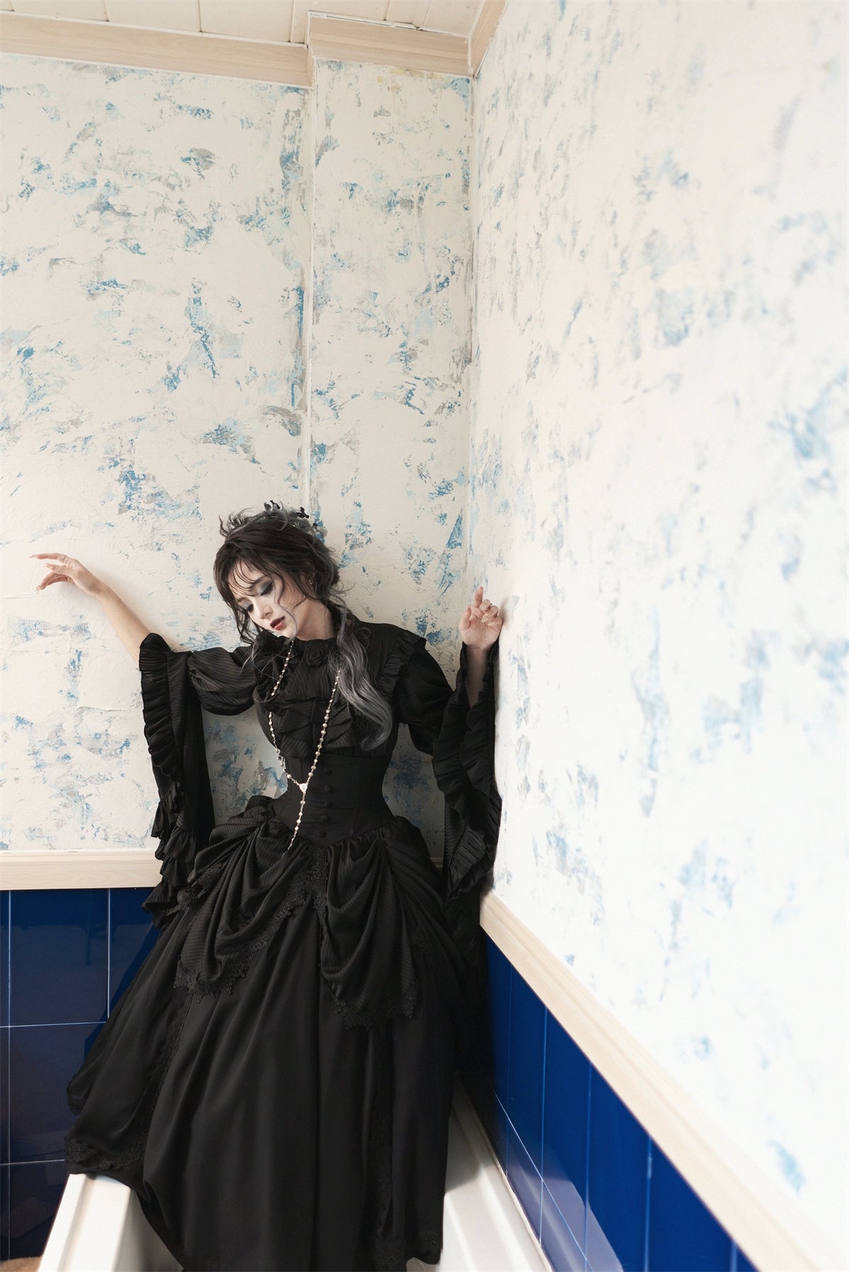 Muppet Mind Ben - Dreaming - Gothic Lolita Princess Sleeves Blouse Striped Printing 39008:608452