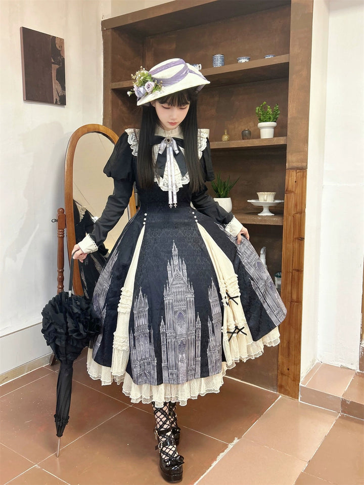 Letters from Unknown Star~Church Bell~Elegant Lolita OP Dress Long Sleeve Spring Autumn   