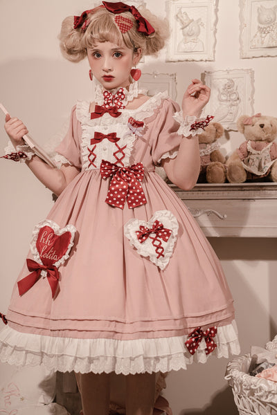Cornfield Lolita~Strawberry Ice~Sweet Lolita Dress OP pink(op)/L  