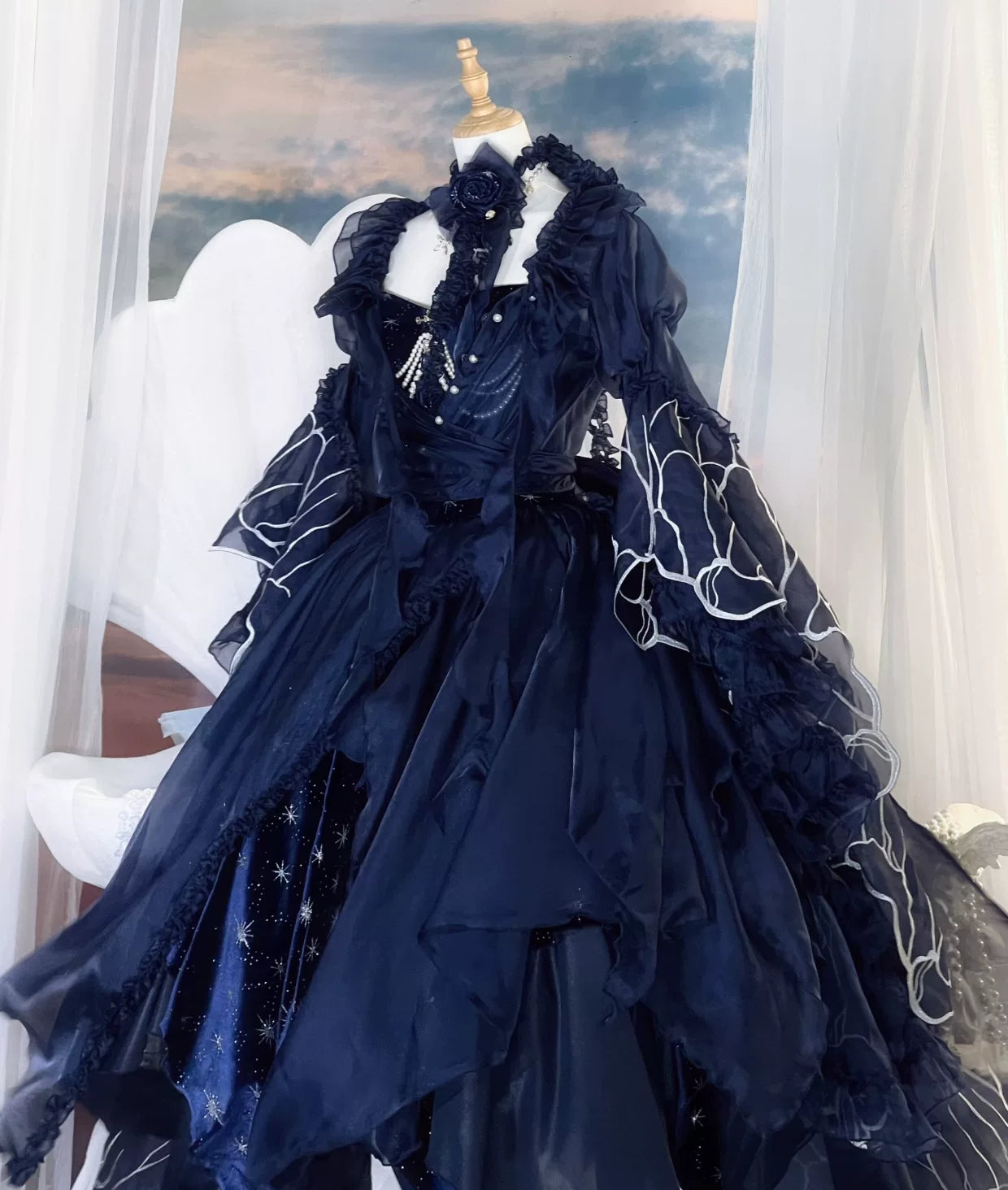Atlantis - Gorgerous Classic Lolita Star Velvet JSK & Corset Skirt Set 45514:852488