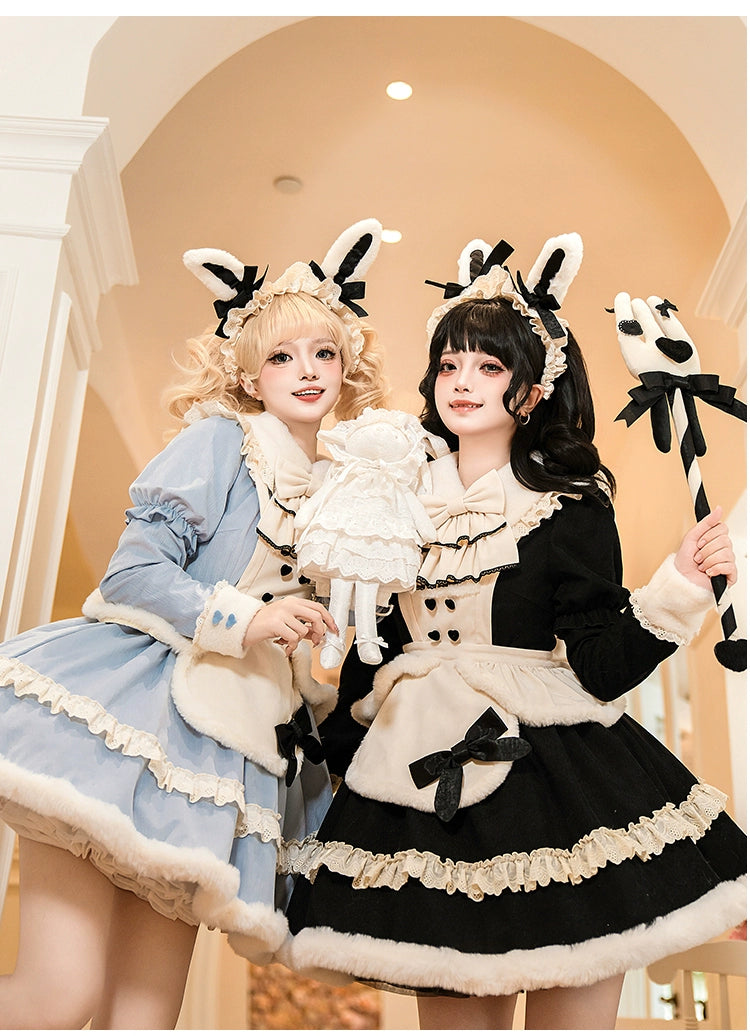 With PUJI~Puppet Box~Kawaii Lolita Bag Lamb Kitten Detachable Bag Dress Hat