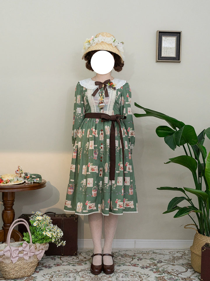 (Buyforme)Miss Point~Forest Lolita Lantern Sleeve OP Casual Dress