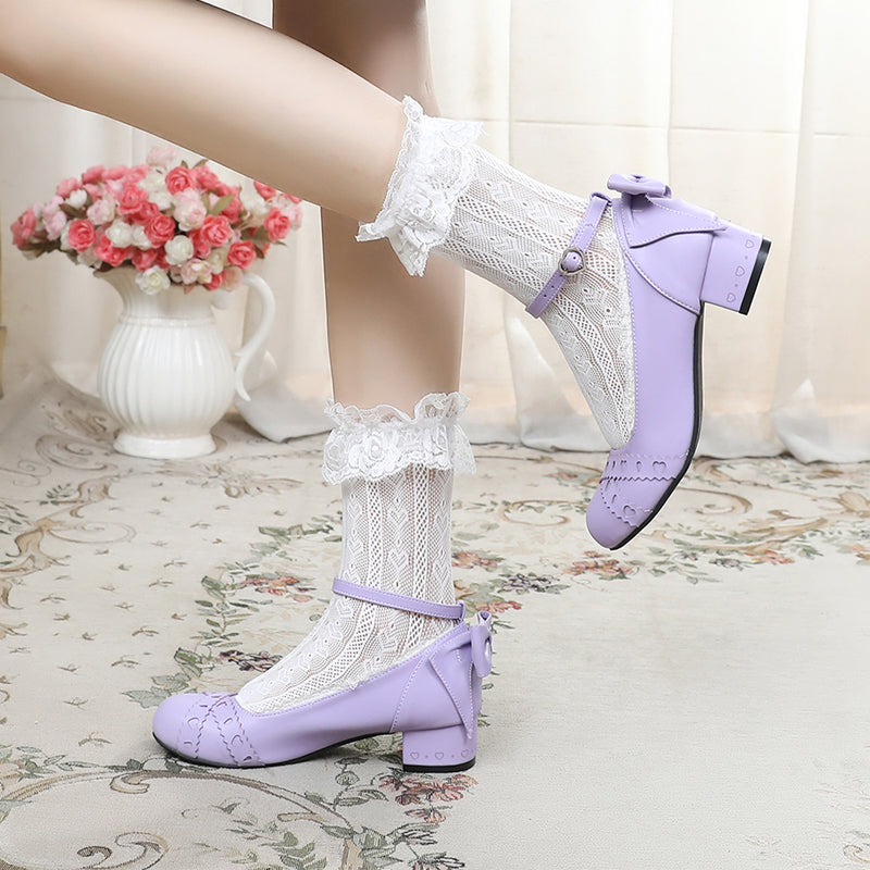 Sosic - Rei Su Su - Sweet Lolita Round Toe Leather Shoes Multicolors