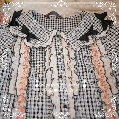 Aurora&Ariel~Bhukusen Island~Bow Short Sleeve Cotton Lolita Shirt   