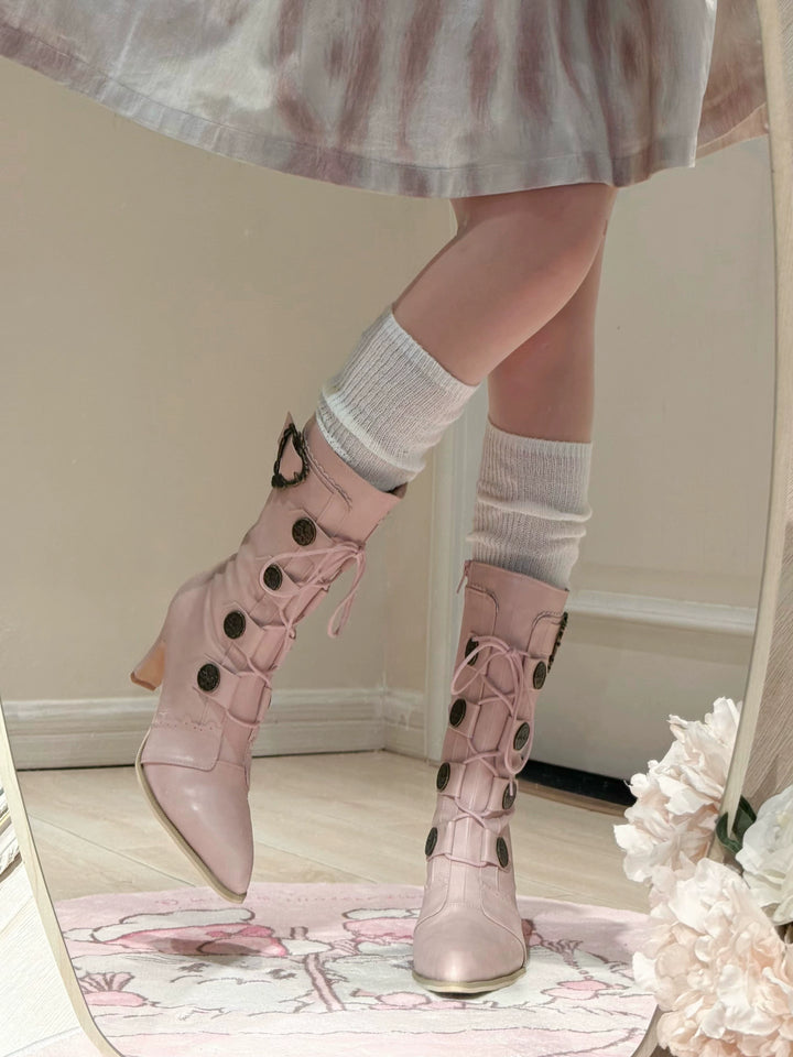 Pure Tea For Dream~Oakmoss~Classic Lolita Boots Pointed Toe Lolita Shoes