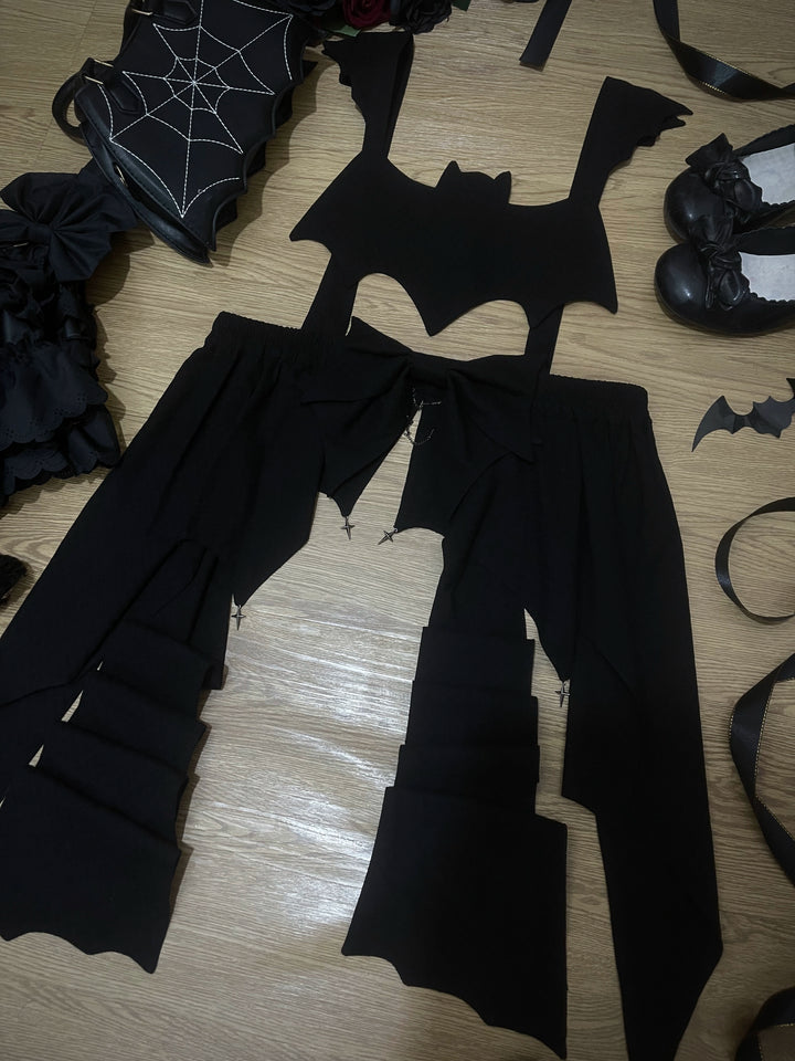 Magic Tea Party~Witching Night~Bat-Inspired Gothic Lolita Apron for Halloween Black apron only