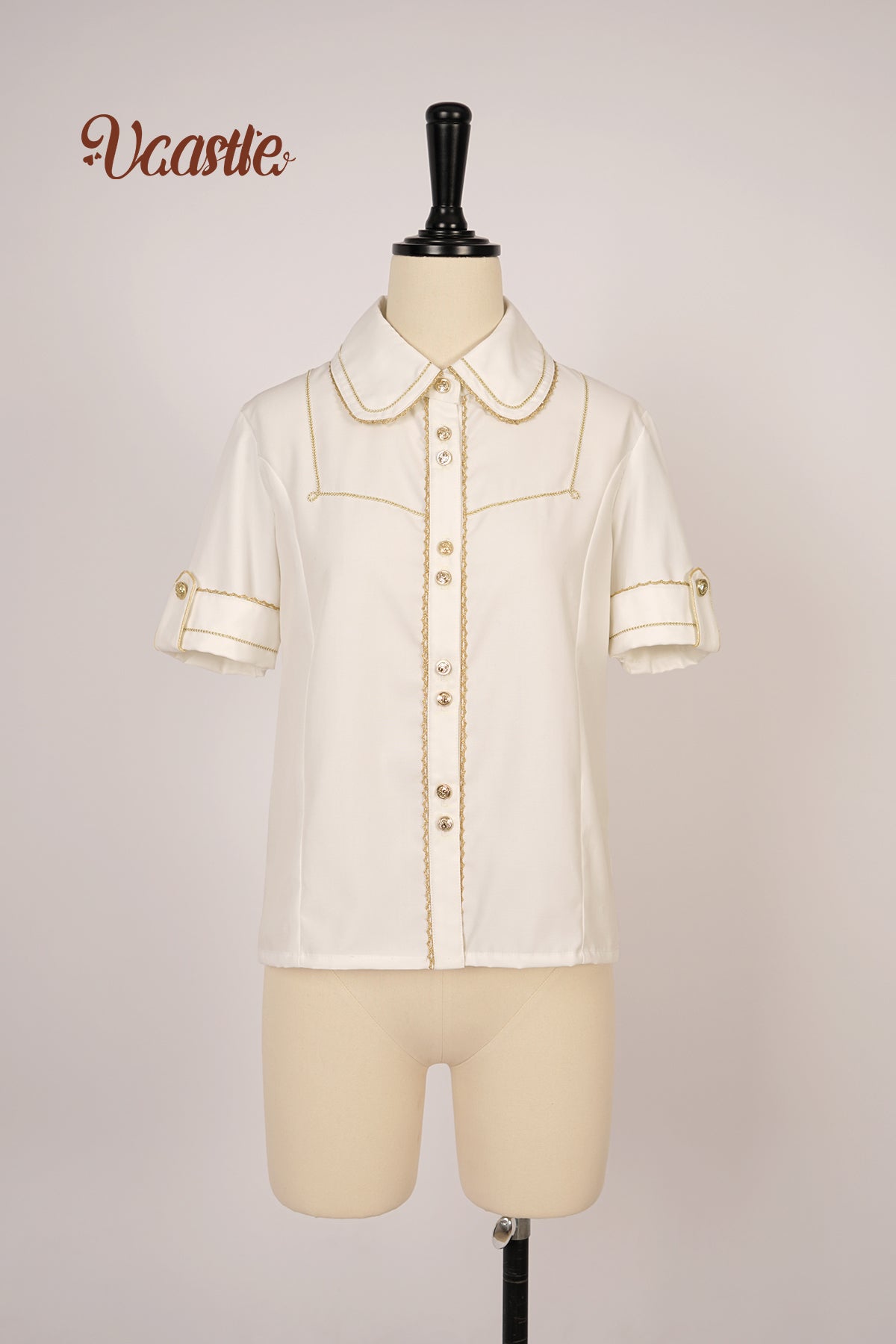 Vcastle~Mocha Choc~Kawaii Lolita OP Dress Multicolors S white short sleeve shirt 